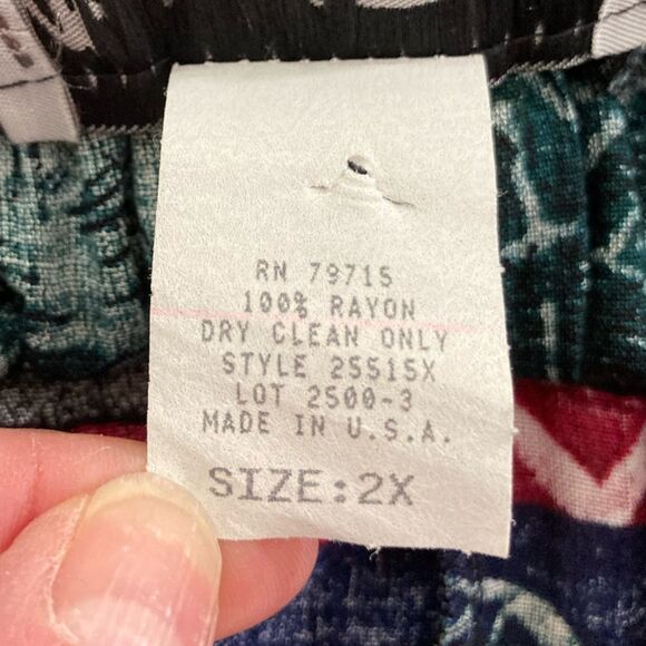 Vintage Michael Taylor Skirt Women's 2X Floral Geometric Midi Crepe Retro - Picture 5 of 10